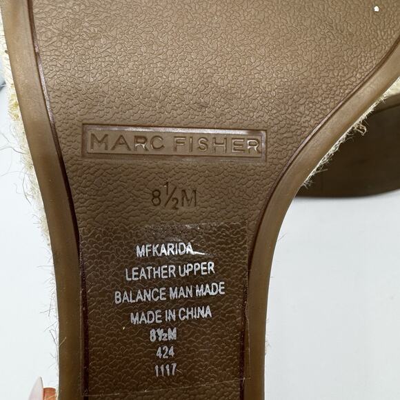 Marc Fisher Womens Karida Espadrille Wedge Sandal Size 8.5 Metallic Gold Silver - Picture 9 of 10